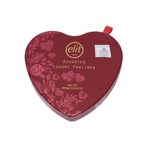 Elit Luxury Pralines Heart Chocolates Tin 160g is a premium product available at best price in Pakistan at Elite Grocery Store