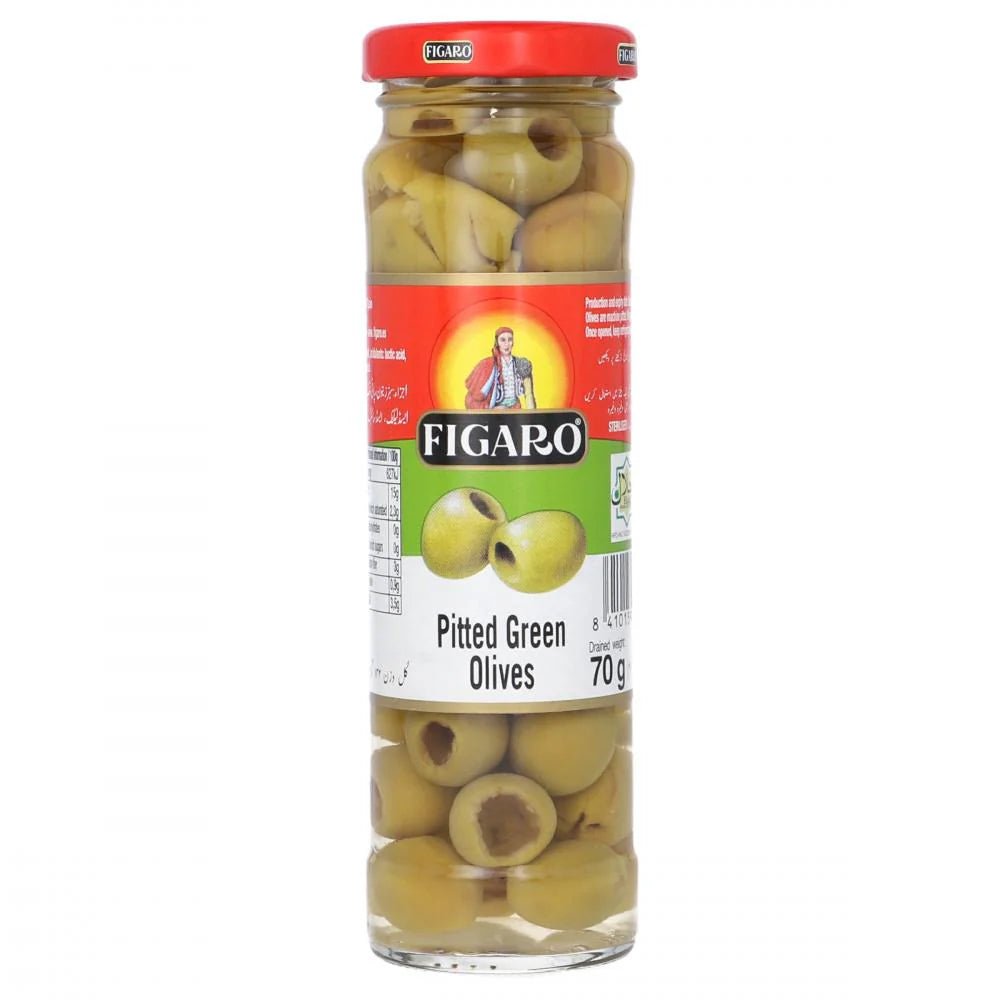Figaro Olives Pitted Green 70gm/142gm is a premium product available at best price in Pakistan at Elite Grocery Store