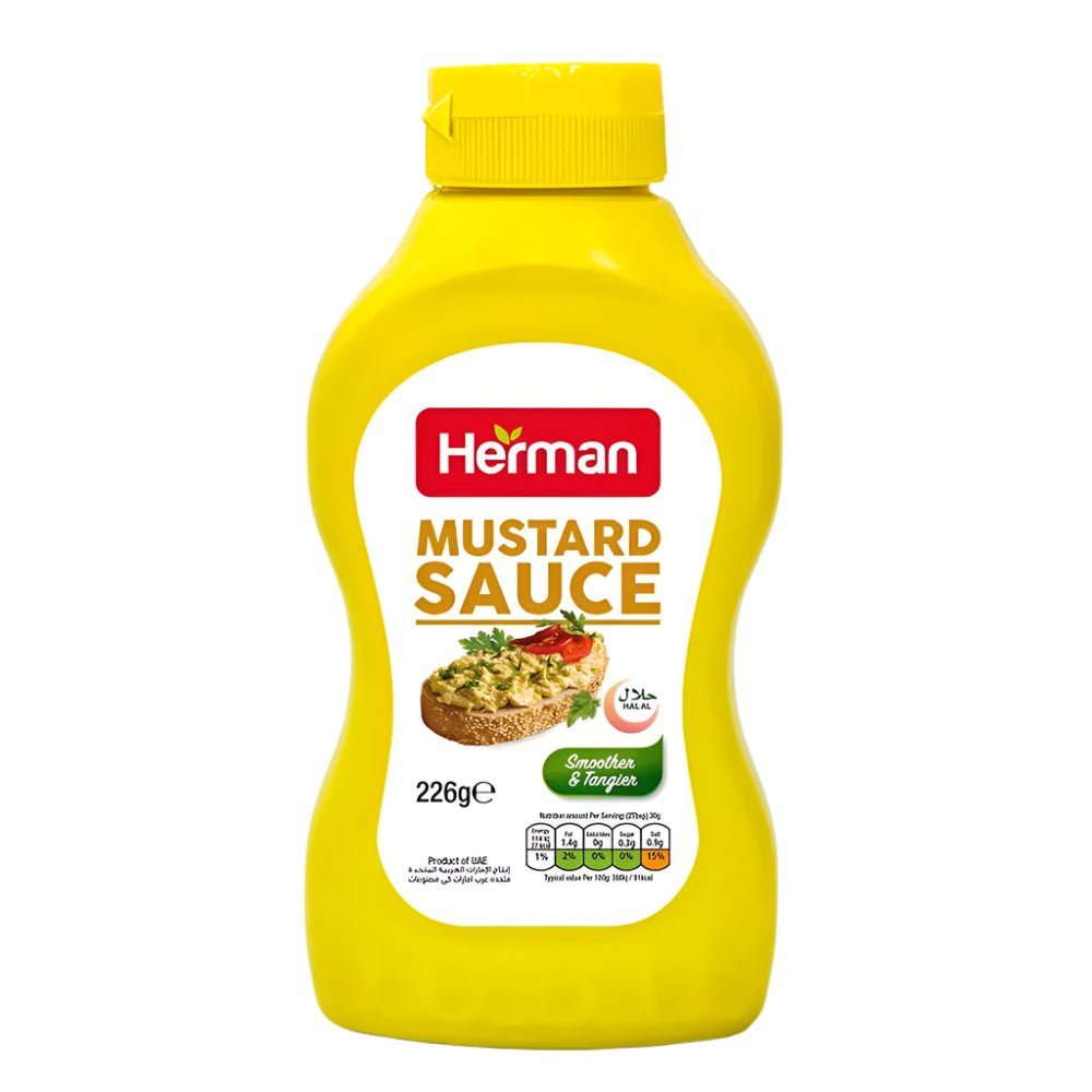 Herman Mustard Sauce 226g is a premium product available at best price in Pakistan at Elite Grocery Store