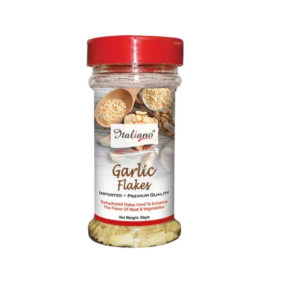 Italiano Garlic Flakes 50gm is a premium product available at best price in Pakistan at Elite Grocery Store