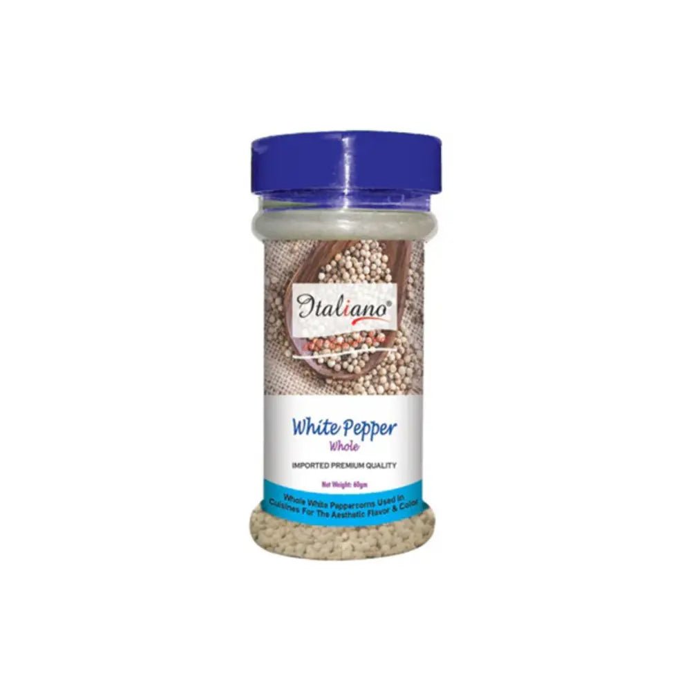 Italiano White Pepper Whole 70gm is a premium product available at best price in Pakistan at Elite Grocery Store