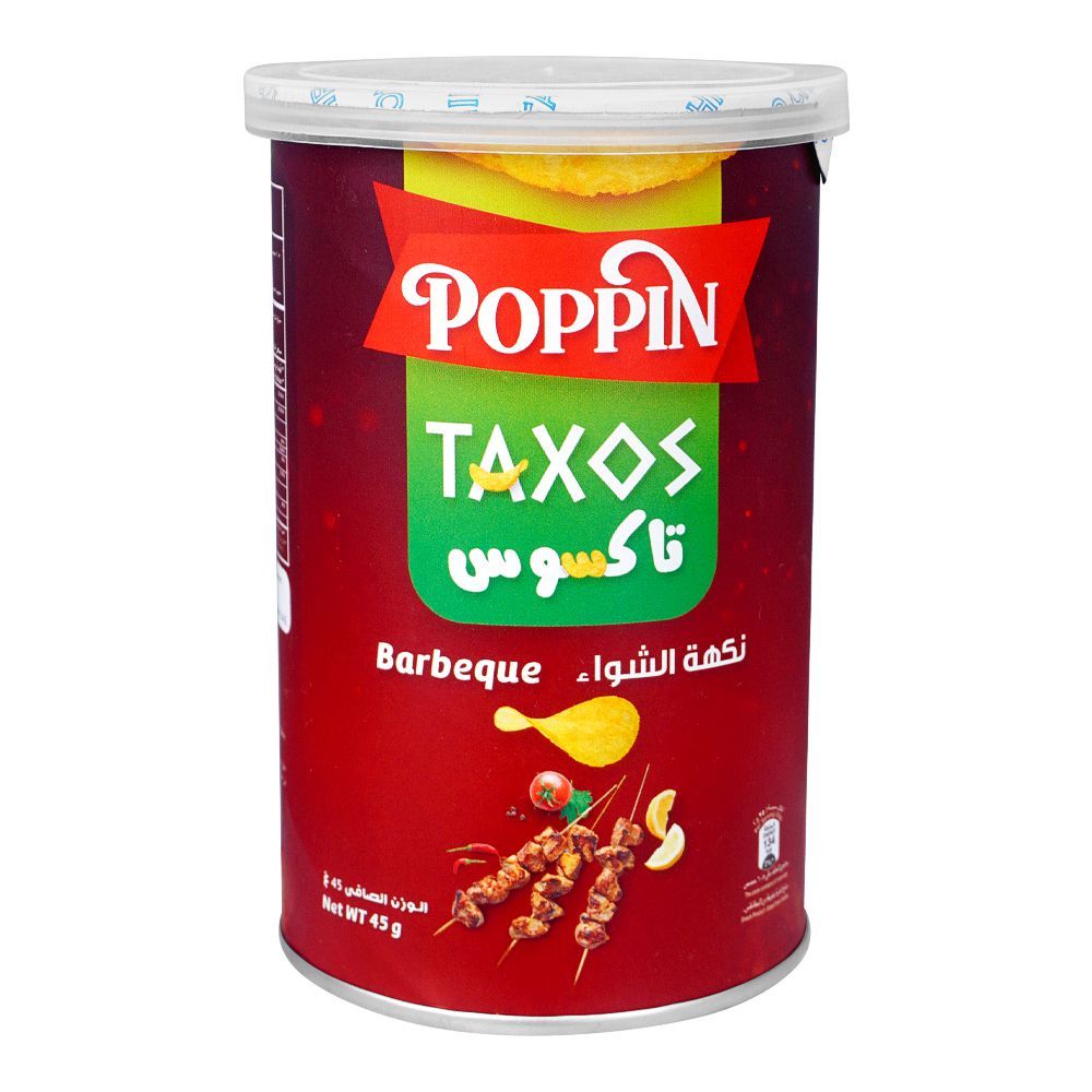 Poppin Taxos BBQ Potato Crisps 45g is a premium product available at best price in Pakistan at Elite Grocery Store