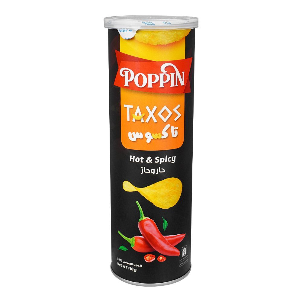 Poppin Taxos Hot & Spicy Potato Crisps 110g is a premium product available at best price in Pakistan at Elite Grocery Store