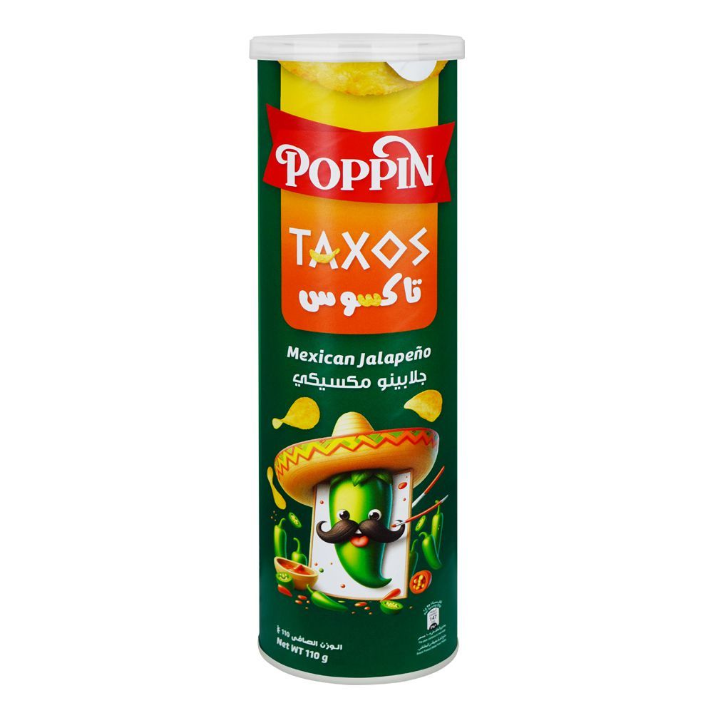 Poppin Taxos Mexican Jalapeno Potato Crisps 110g is a premium product available at best price in Pakistan at Elite Grocery Store