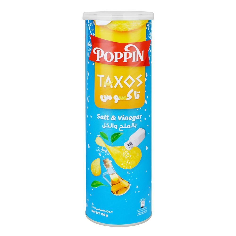 Poppin Taxos Salt & Vinegar Potato Crisps 110g is a premium product available at best price in Pakistan at Elite Grocery Store