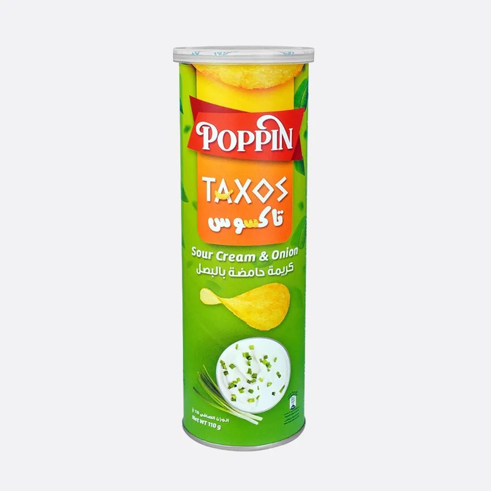 Poppin Taxos Sour Cream & Onion Potato Crisps 110g is a premium product available at best price in Pakistan at Elite Grocery Store
