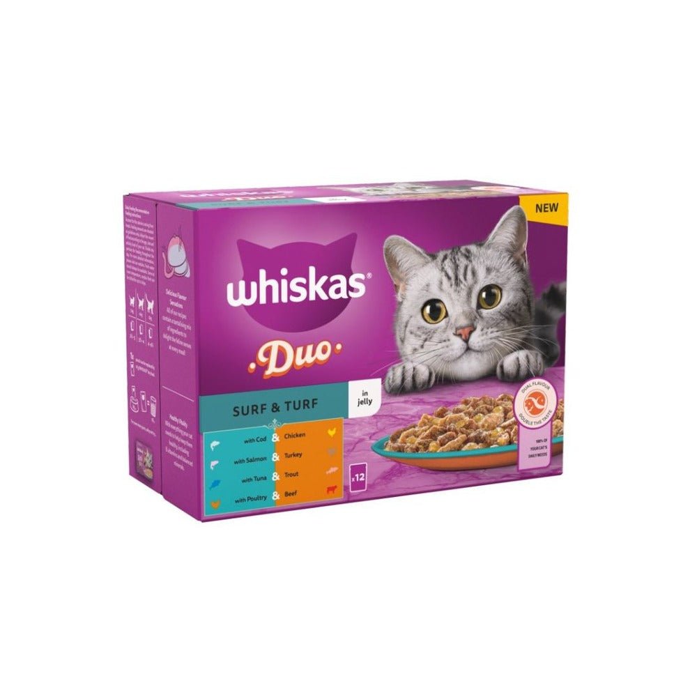 Whiskas 85g Surf & Turf Cat Food is a premium product available at best price in Pakistan at Elite Grocery Store